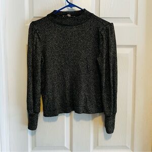 LOFT Black and Gold Knit Sweater Size Small